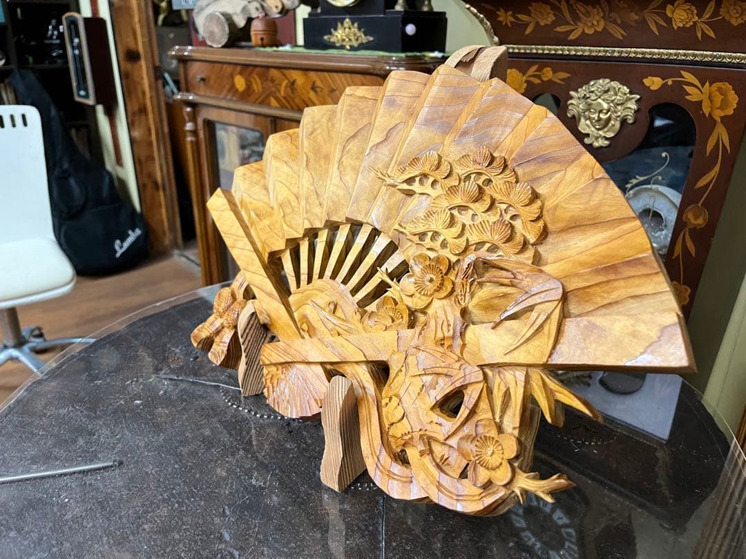 屋久杉　松竹梅の扇