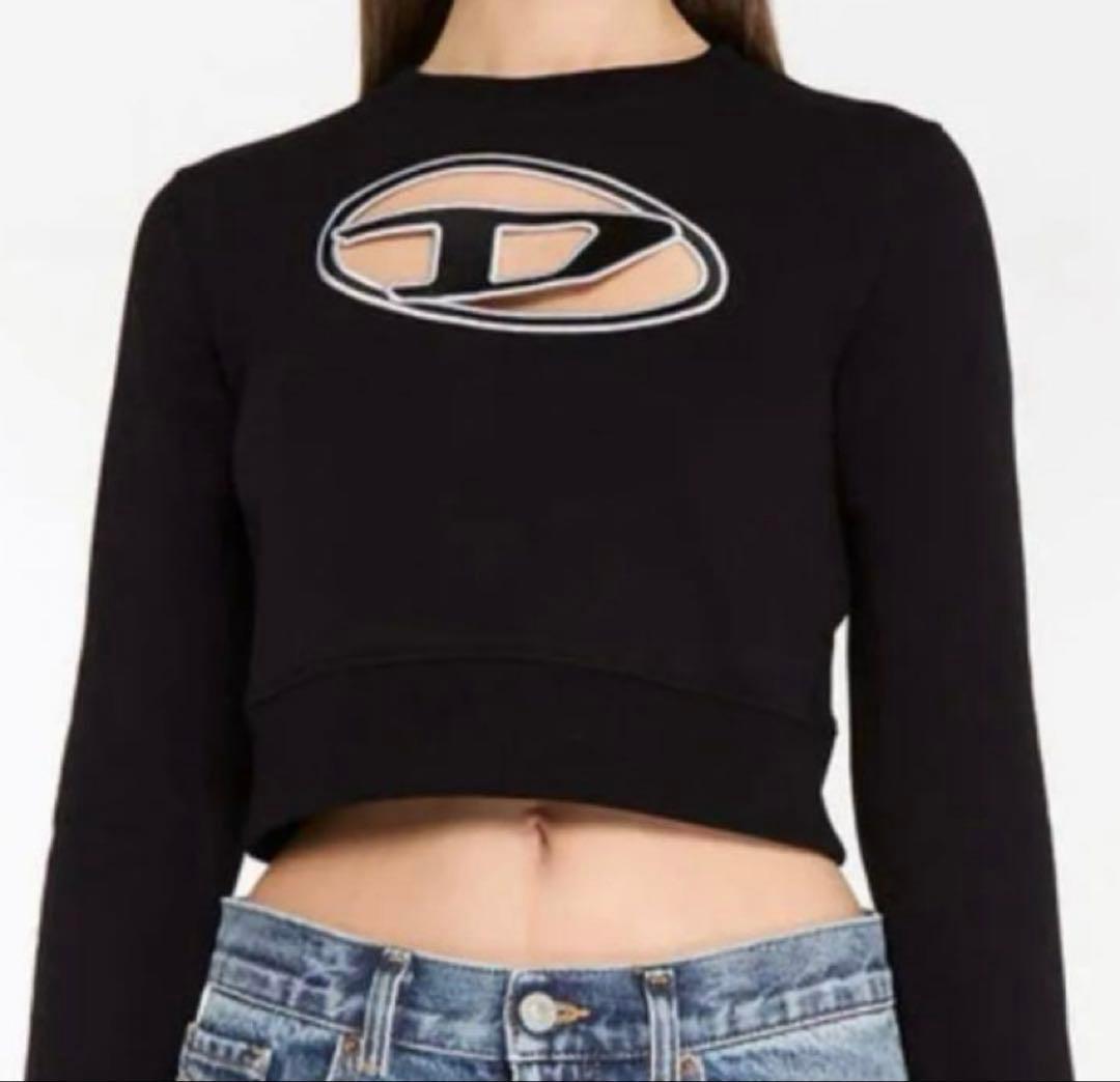 DIESEL クロップドスウェット ブラック