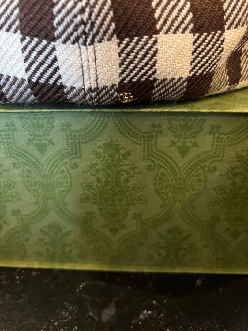 GUCCI×HAHAHA ミケーレ ×ハリーコラボ　チェックキャスケットベージュ