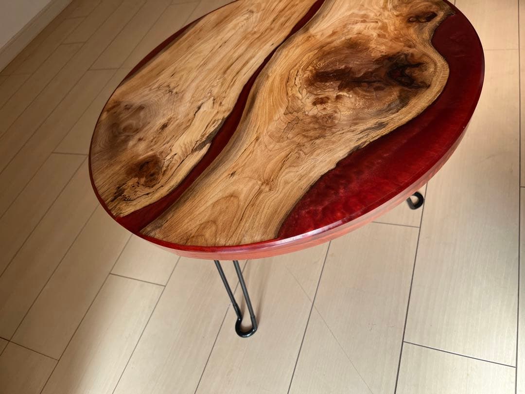 サイドテーブル　ローテーブル 折りたたみテーブル　レジンテーブル　エポキシ