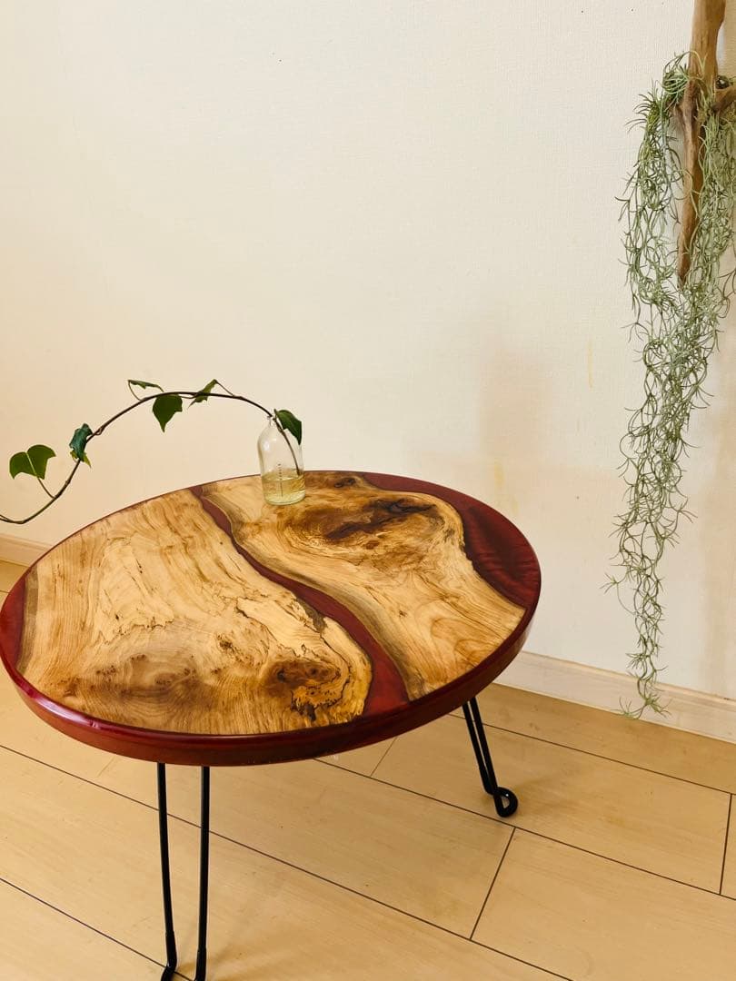 サイドテーブル　ローテーブル 折りたたみテーブル　レジンテーブル　エポキシ