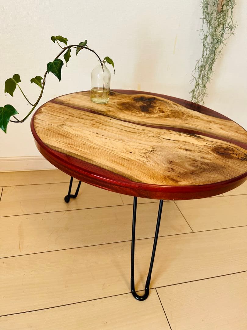 サイドテーブル　ローテーブル 折りたたみテーブル　レジンテーブル　エポキシ