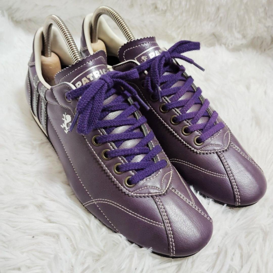 PATRICK パトリック ダチア レザー 紫 37/23.5 日本製 美品