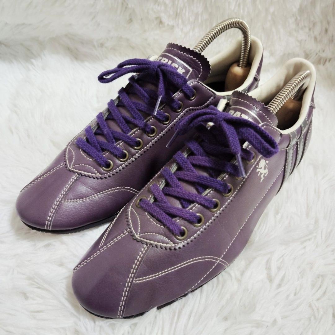 PATRICK パトリック ダチア レザー 紫 37/23.5 日本製 美品