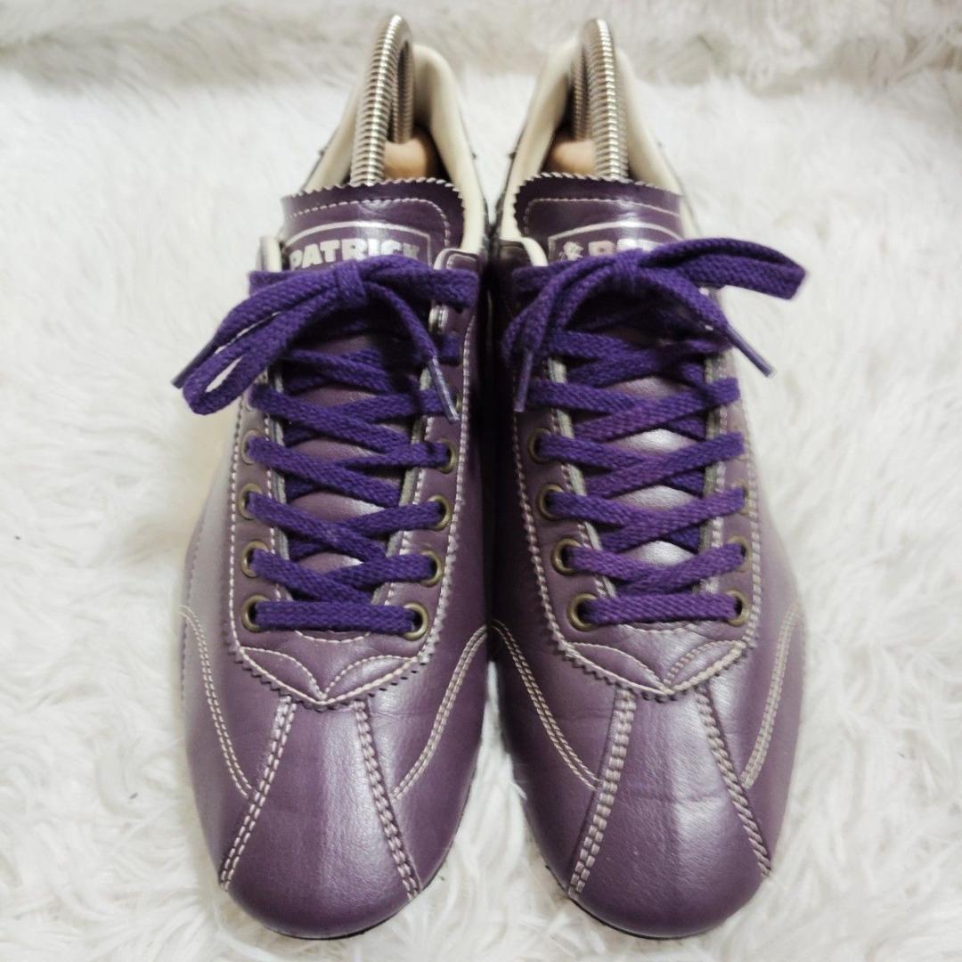 PATRICK パトリック ダチア レザー 紫 37/23.5 日本製 美品