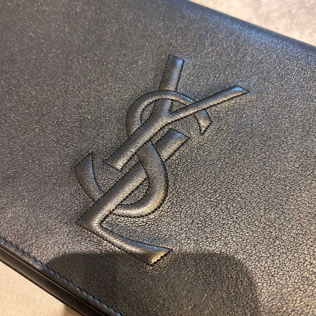 【超美品】イブサンローラン　カサンドラ　クラッチバッグ　ブラック