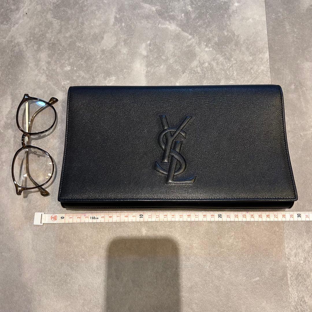 【超美品】イブサンローラン　カサンドラ　クラッチバッグ　ブラック