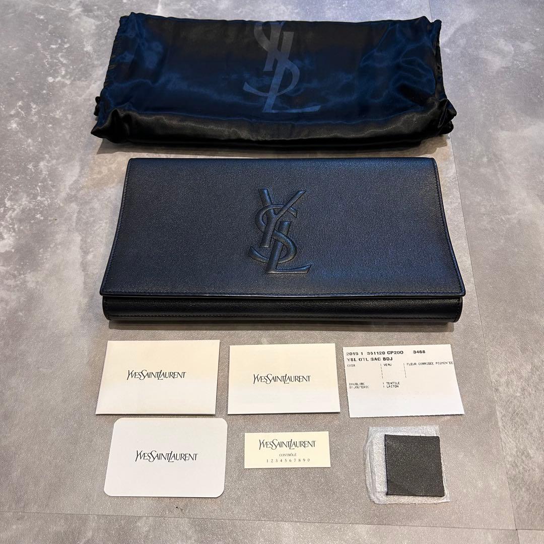 【超美品】イブサンローラン　カサンドラ　クラッチバッグ　ブラック