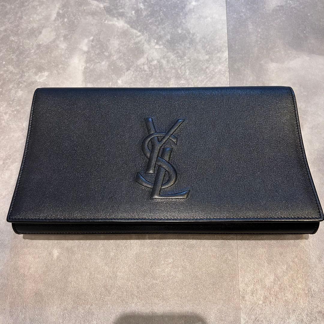 【超美品】イブサンローラン　カサンドラ　クラッチバッグ　ブラック