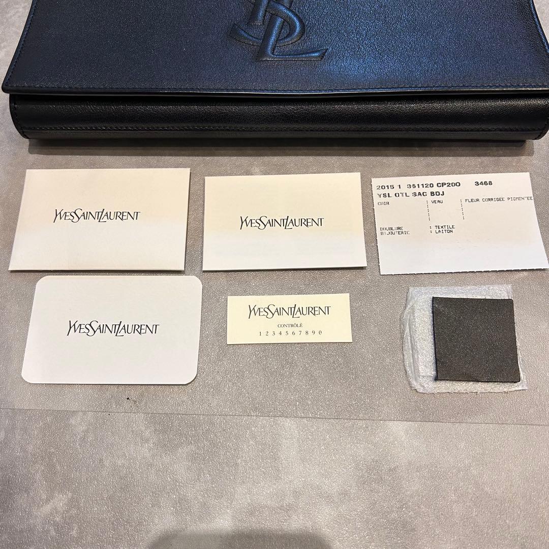 【超美品】イブサンローラン　カサンドラ　クラッチバッグ　ブラック