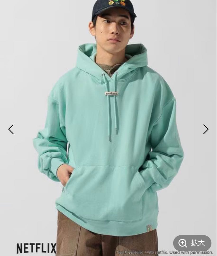 L ボーイフレンド ニコアンド コラボ フラワープルオーバーフーディー パーカー