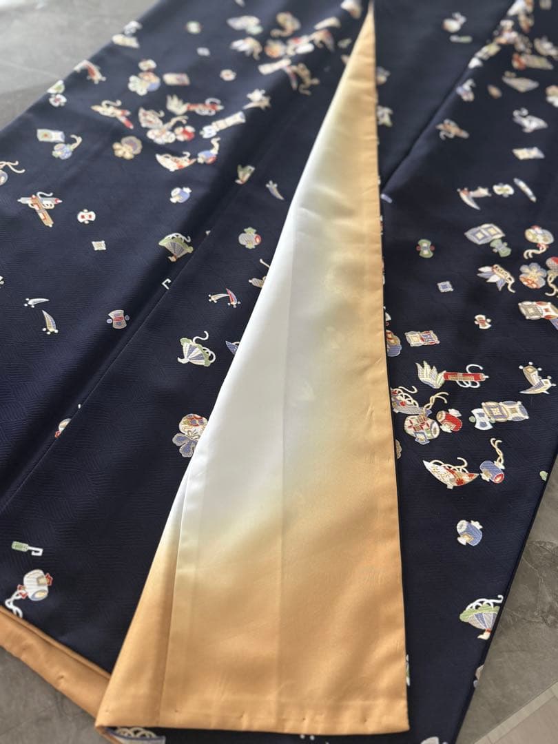 未使用　宝尽くし小紋　自宅で洗える