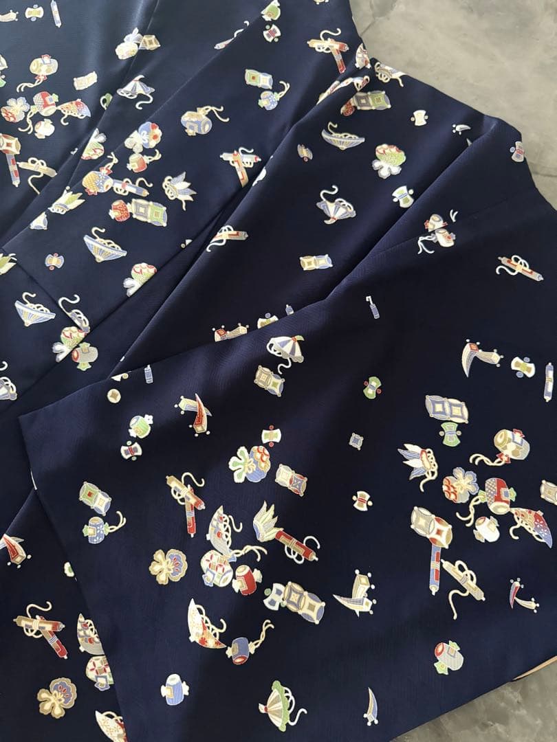 未使用　宝尽くし小紋　自宅で洗える