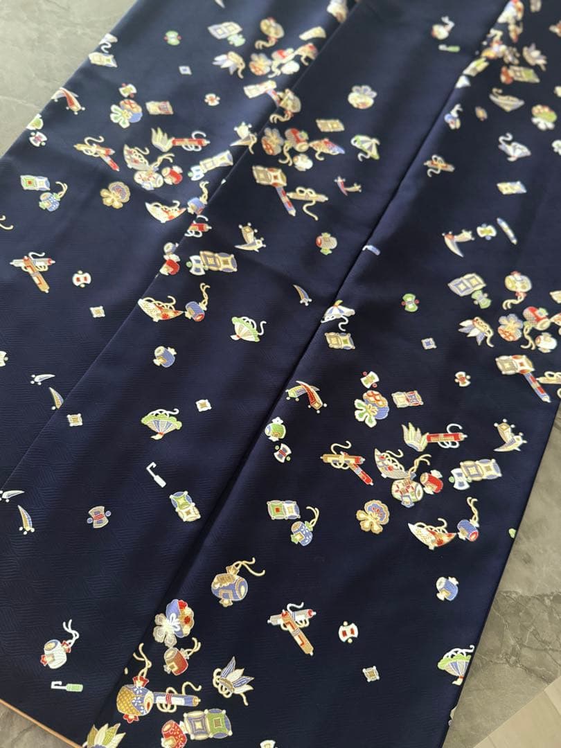 未使用　宝尽くし小紋　自宅で洗える