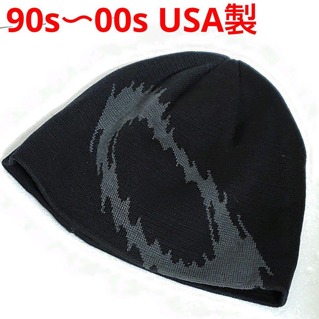 OAKLEY 90s 00s USA製 ビーニー ニット帽 ブラック 赤タグ