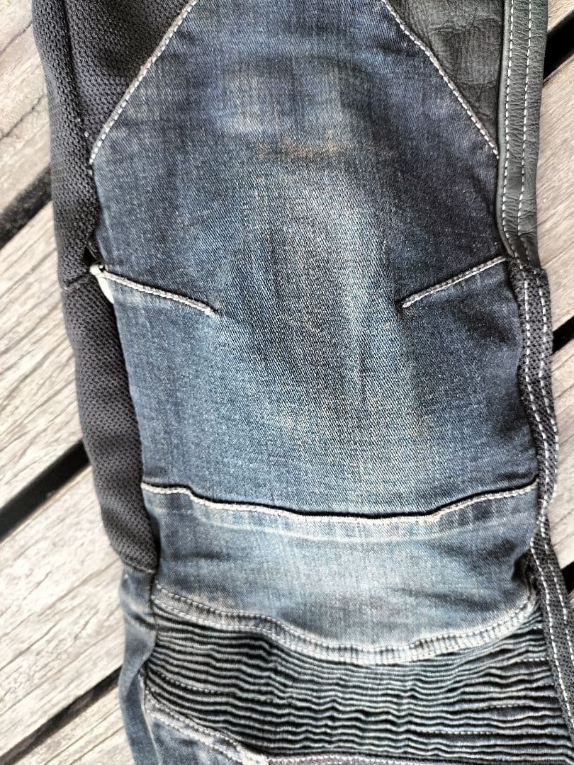 KOMINE スーパーフィットプロテクトレザーメッシュジーンズW34