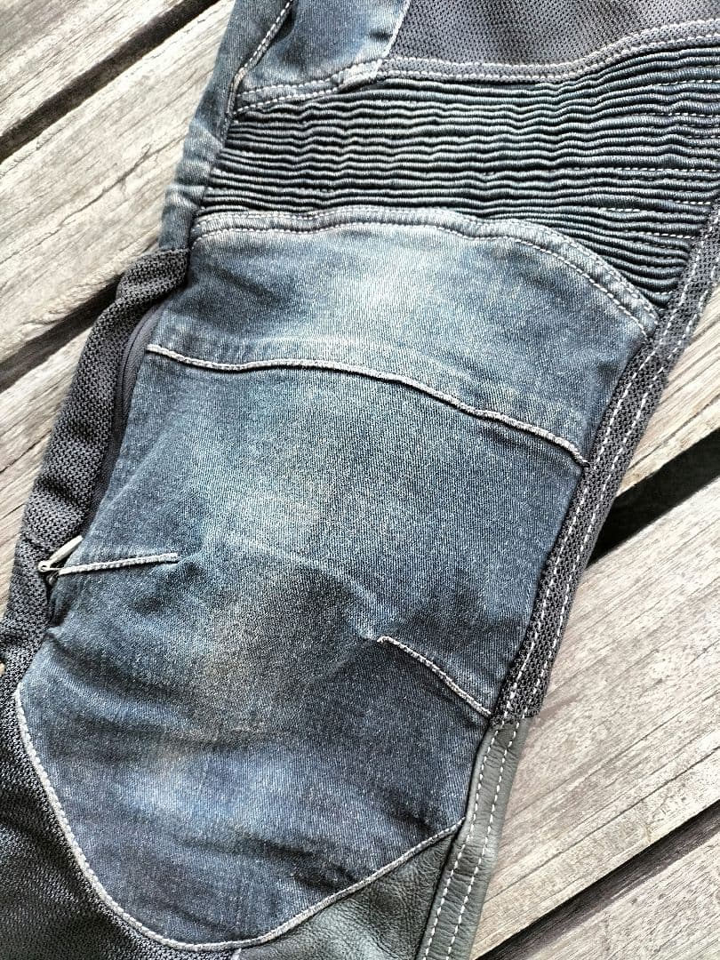 KOMINE スーパーフィットプロテクトレザーメッシュジーンズW34