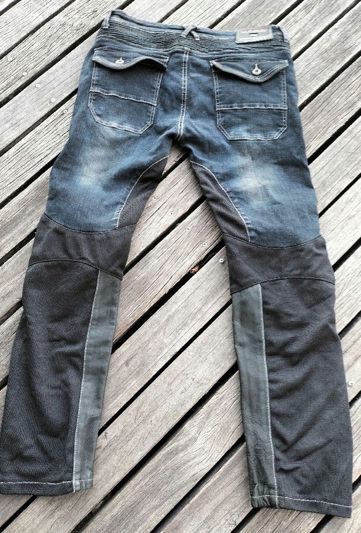 KOMINE スーパーフィットプロテクトレザーメッシュジーンズW34