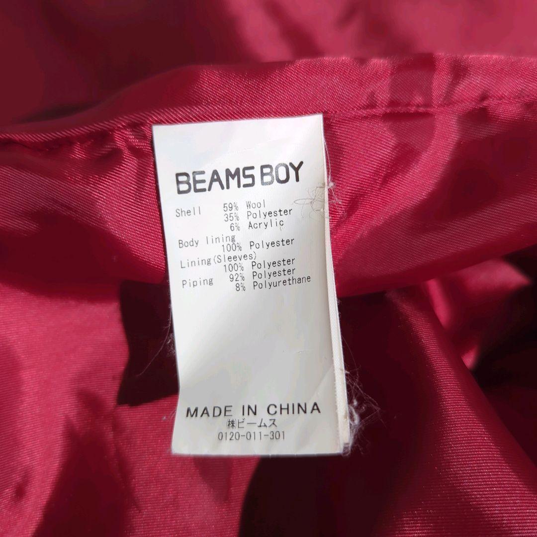 BEAMSBOY スライバー タータンチェック ノーカラー ロングコート ダブル