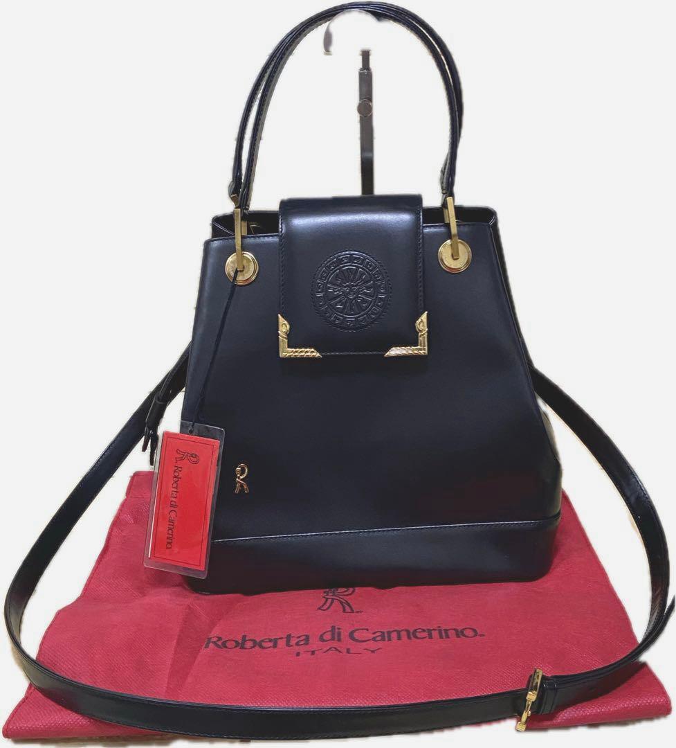 未使用 ロベルタディカメリーノ ワンショルダーバッグ 巾着 レザー 本革 バケツ