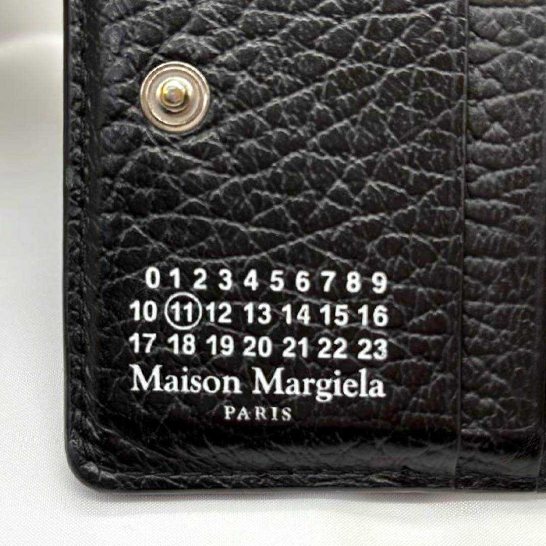 メゾンマルジェラ レザー 二つ折り財布 ブラック 四つ糸 メンズ 正規品 美品