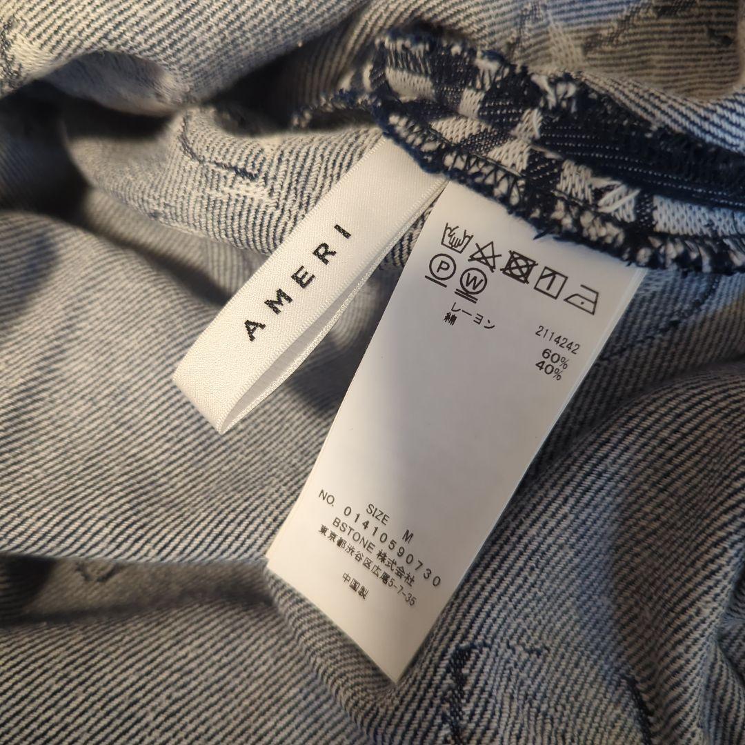 Ameri　FLOWER CUT JACQUARD DENIM DRESS