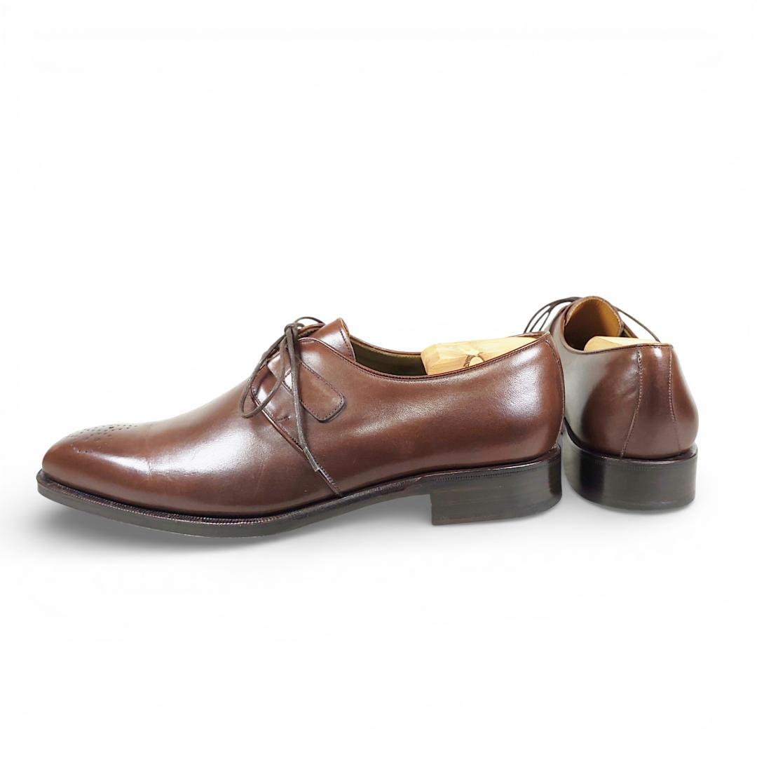 希少レーベル|ヤンコ|プレーントゥ|シューツリー付き|6|茶|i1763