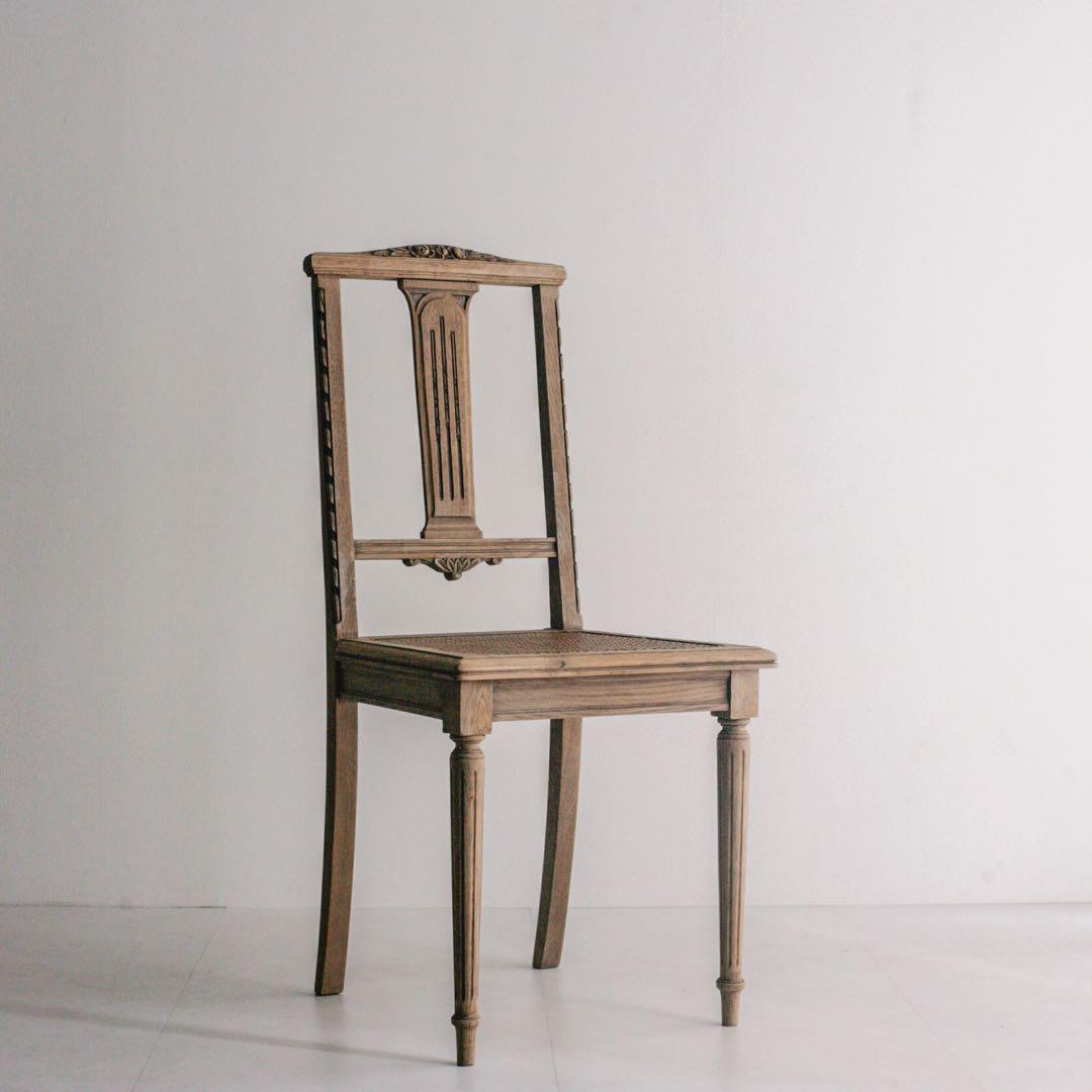 フランスアンティーク　無垢材　アンティークチェア　ブロカント　古家具　古道具