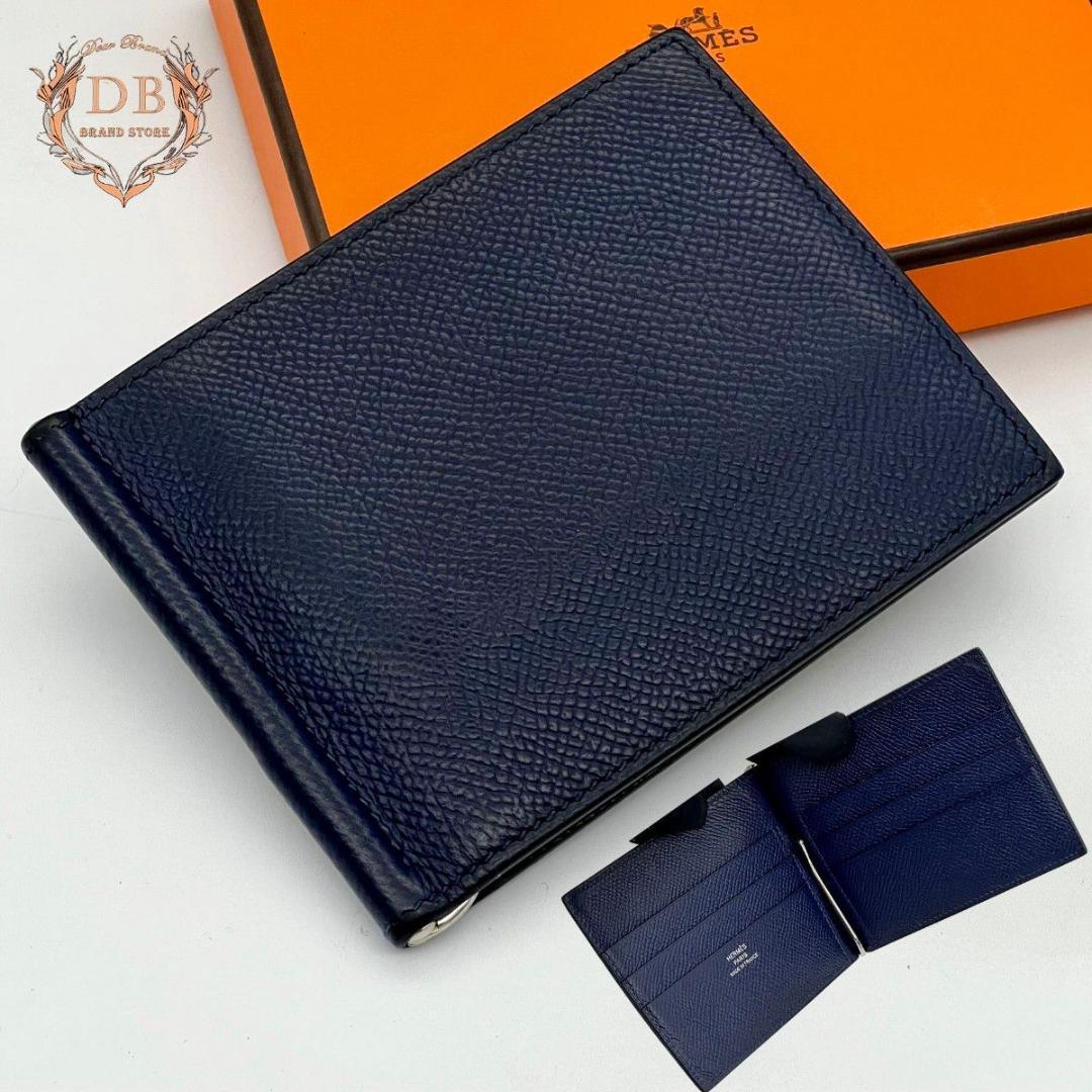 【X刻印】 エルメス ポーカーGM マネークリップ ネイビー ビジネス カード