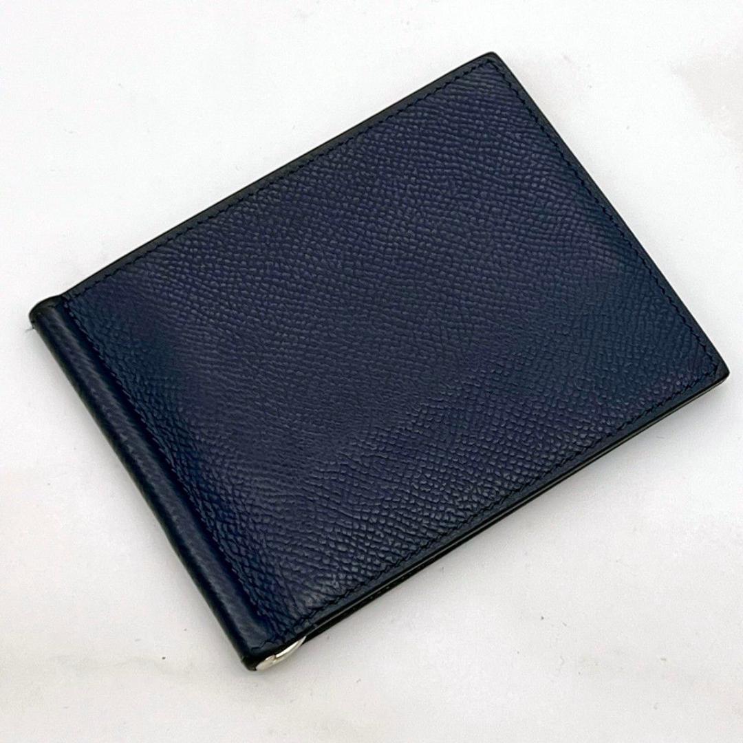 【X刻印】 エルメス ポーカーGM マネークリップ ネイビー ビジネス カード