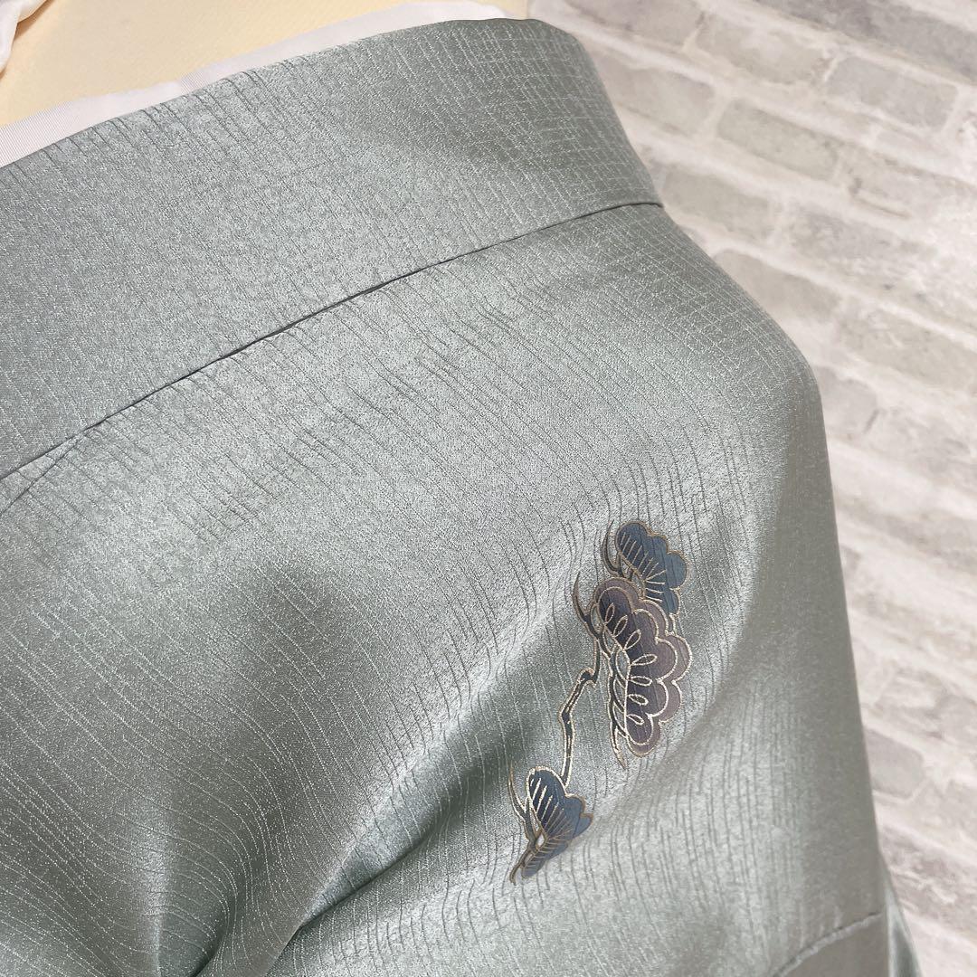 訪問着　フルセット　松　飛び立つ鶴　汕頭刺繍　綸子　金彩　入学式　P1