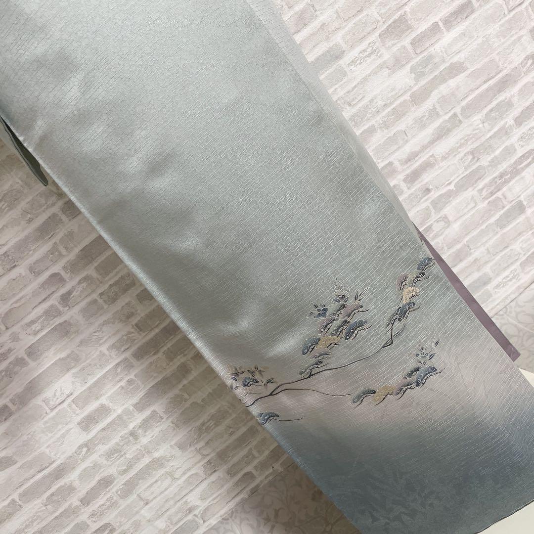 訪問着　フルセット　松　飛び立つ鶴　汕頭刺繍　綸子　金彩　入学式　P1