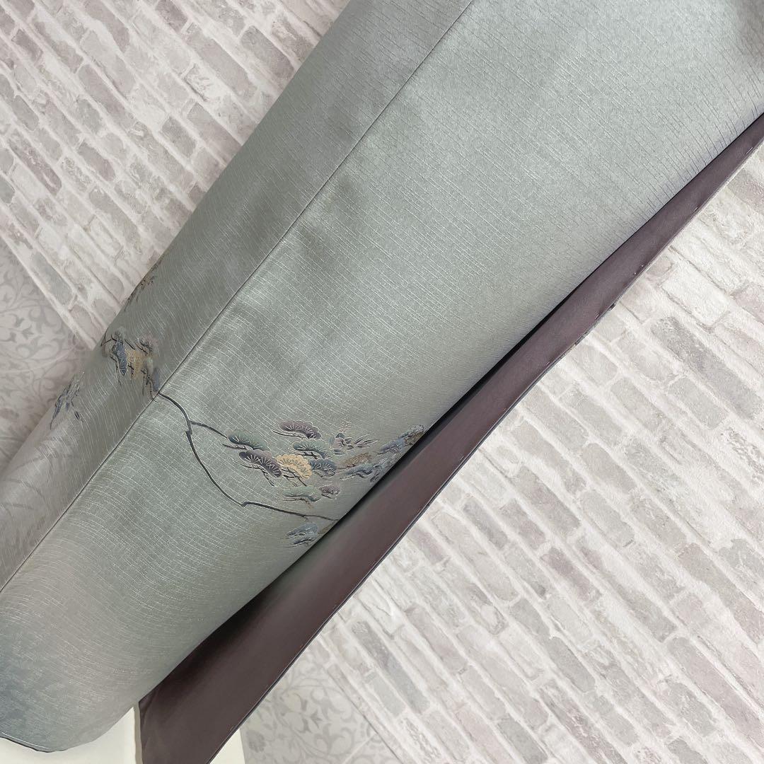 訪問着　フルセット　松　飛び立つ鶴　汕頭刺繍　綸子　金彩　入学式　P1