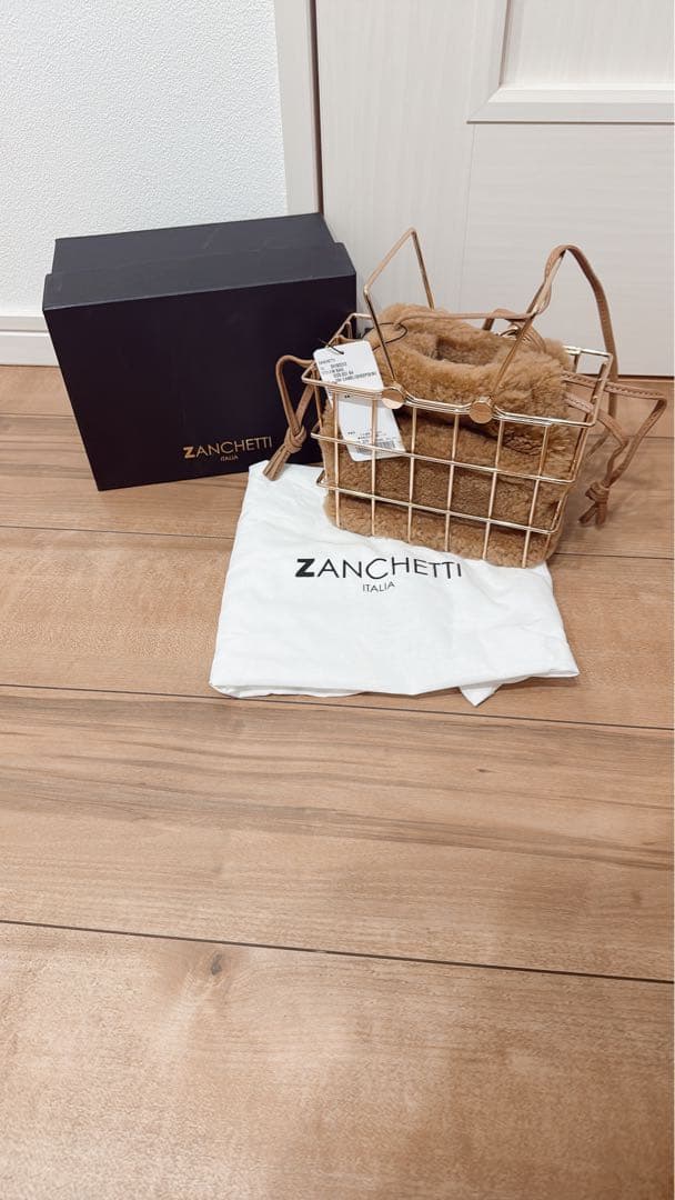新品ザンケッティZANCHETTIマーケットバッグ MARKETBAG 茶