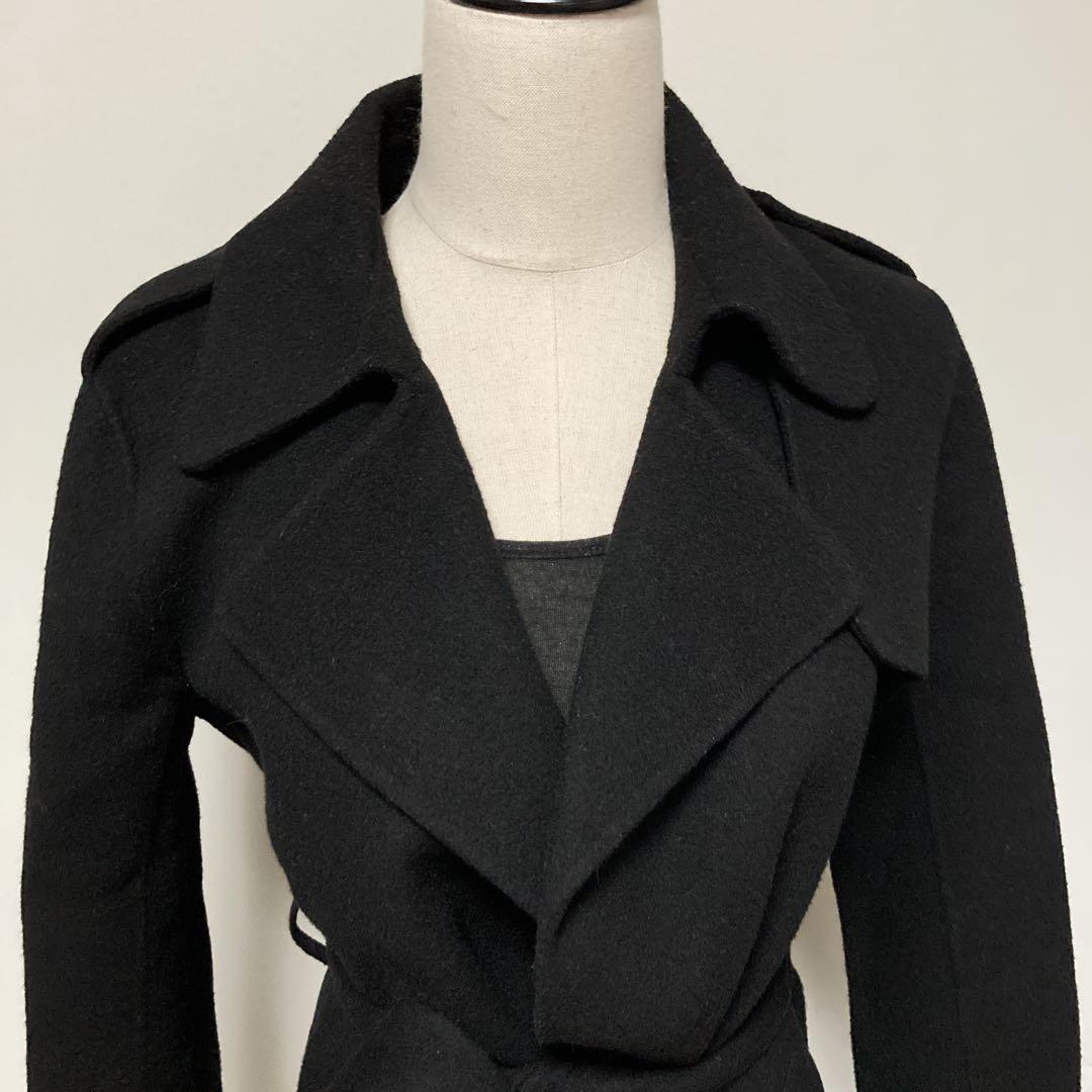 【希少美品】セオリー　ロングウールガウンコート　カシミヤ混　ベルト付き