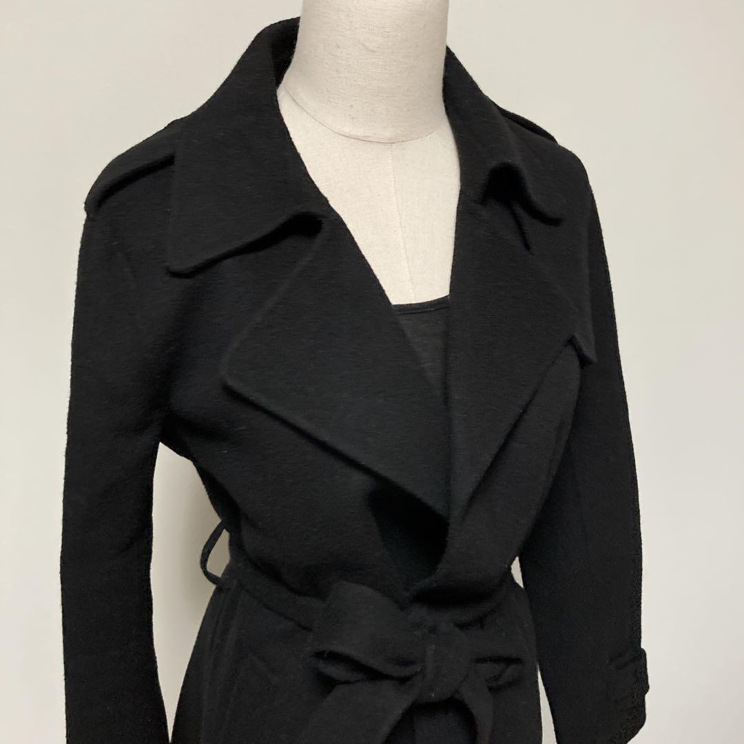 【希少美品】セオリー　ロングウールガウンコート　カシミヤ混　ベルト付き