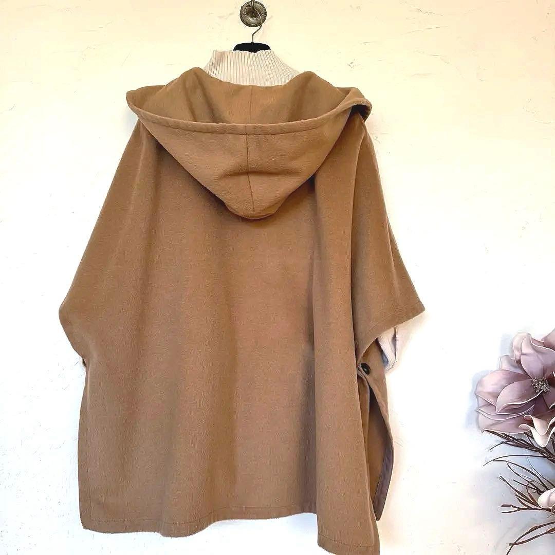 土日限定Sale10%OFF❗️イタリア製アルパカ混ウール　ポンチョケープコート