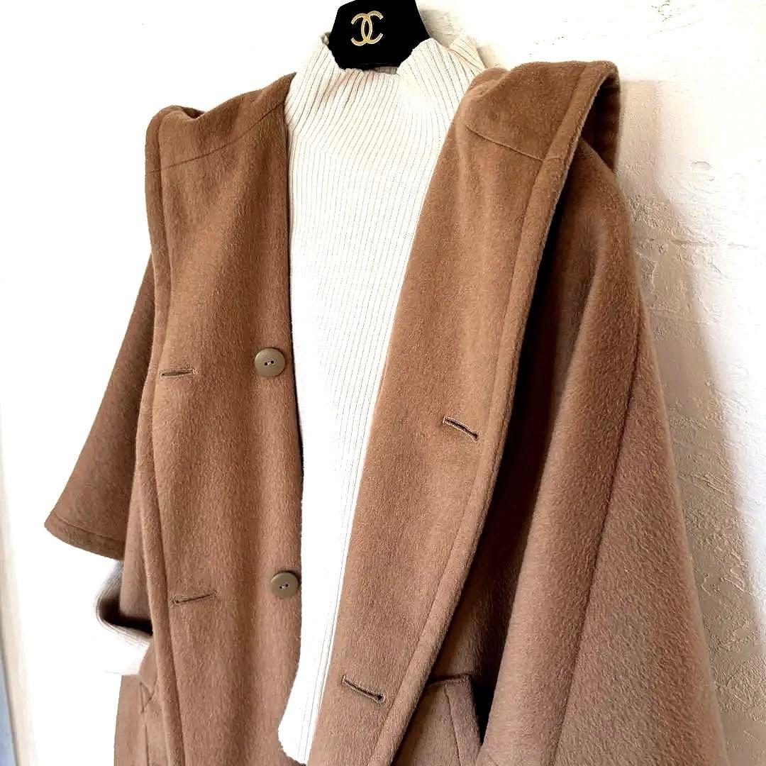 土日限定Sale10%OFF❗️イタリア製アルパカ混ウール　ポンチョケープコート