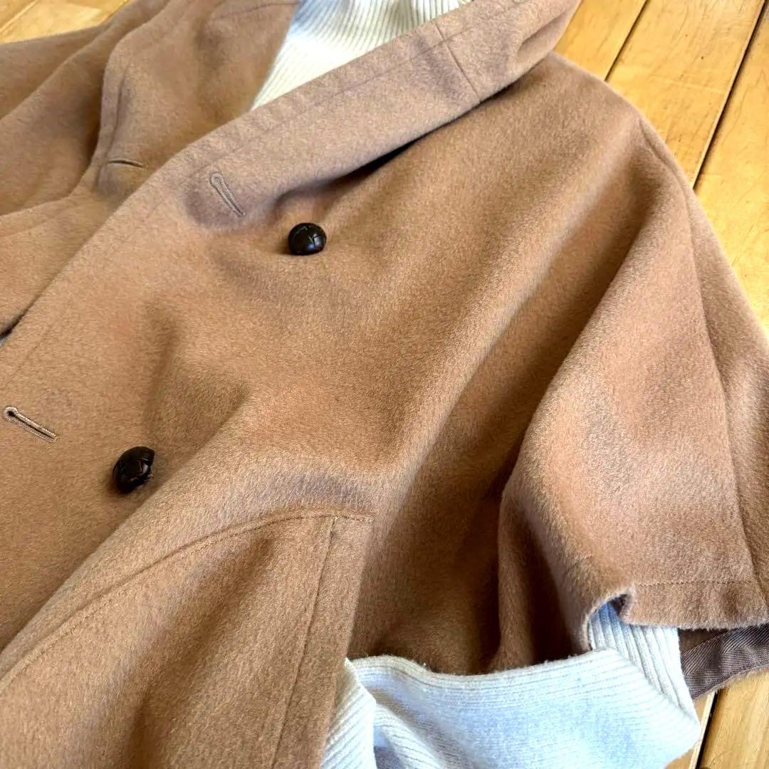 土日限定Sale10%OFF❗️イタリア製アルパカ混ウール　ポンチョケープコート