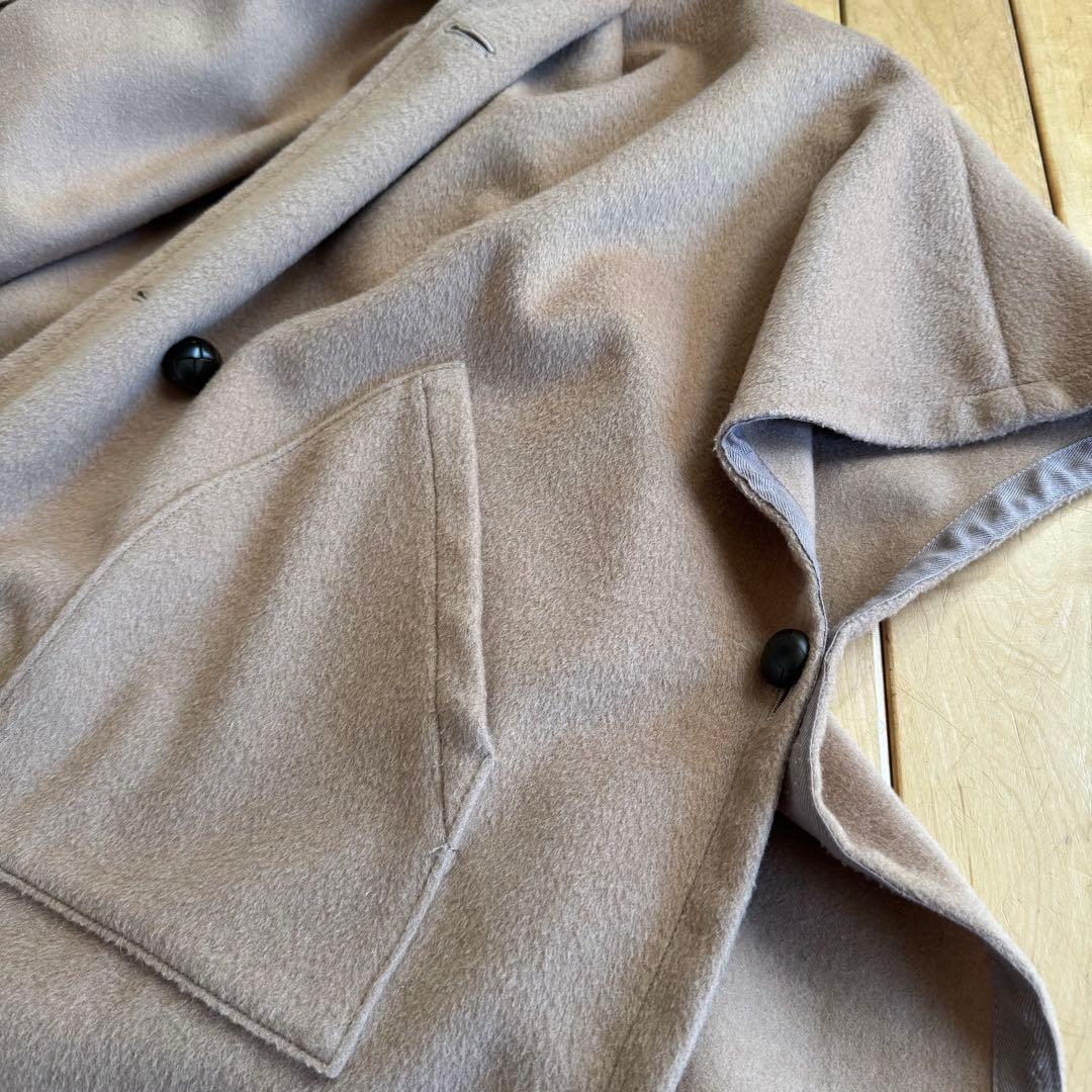 土日限定Sale10%OFF❗️イタリア製アルパカ混ウール　ポンチョケープコート