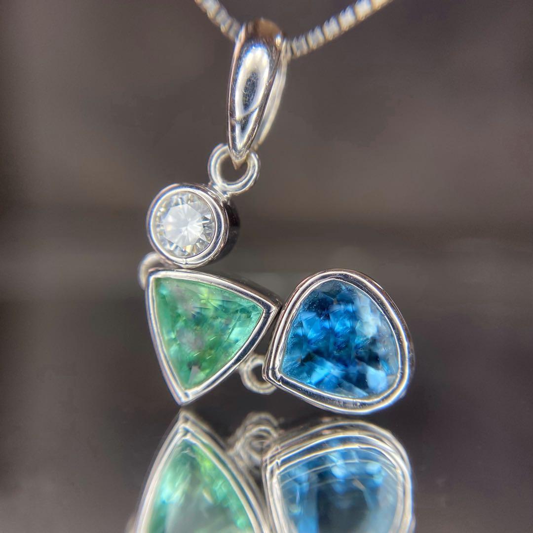 『専用です』天然パライバトルマリン サンタマリア 計1.01ct 中宝研ブラジル