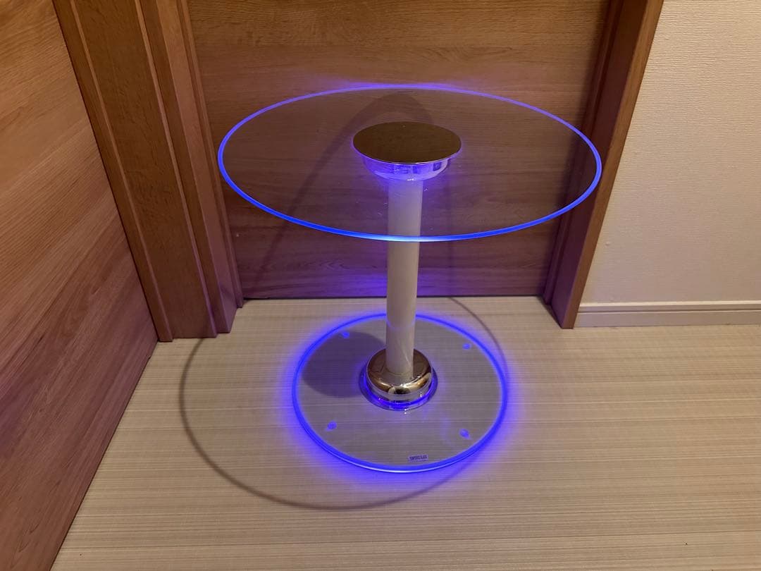 ガラステーブル インテリア スペースエイジ led 店舗什器 ミッドセンチュリー