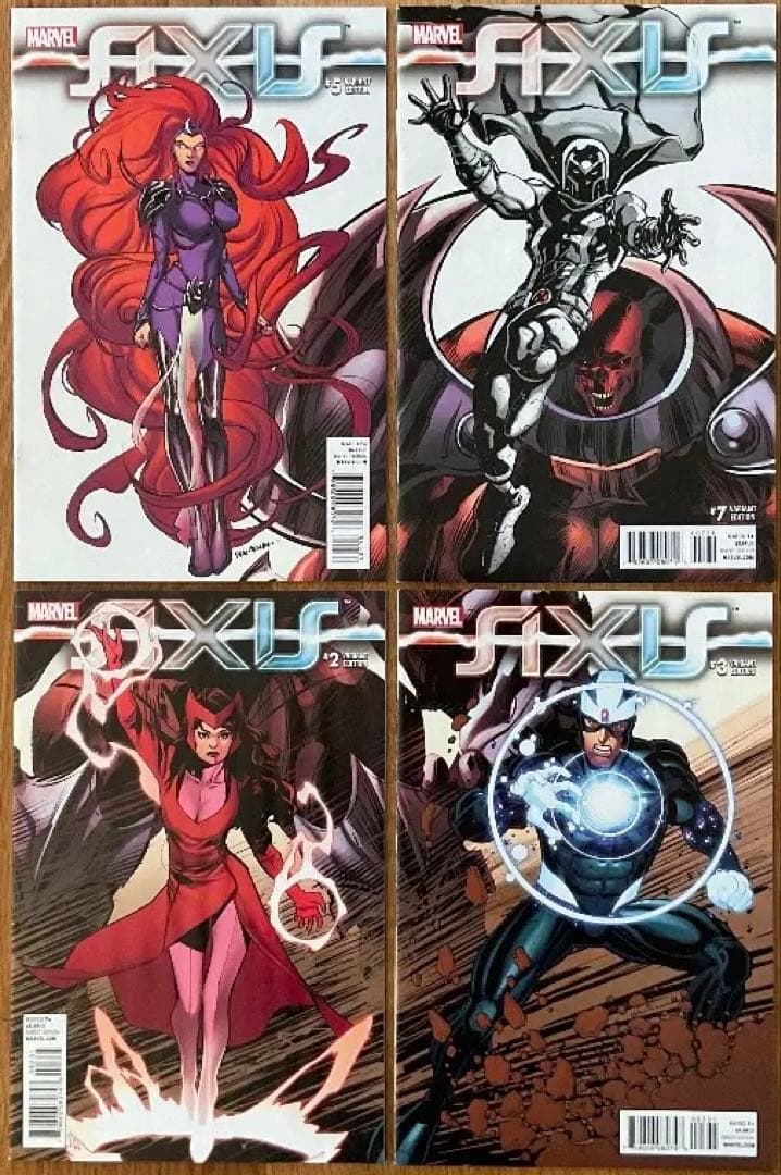 アベンジャーズ X-men AXIS インセンティブ表紙 4冊　アメコミリーフ