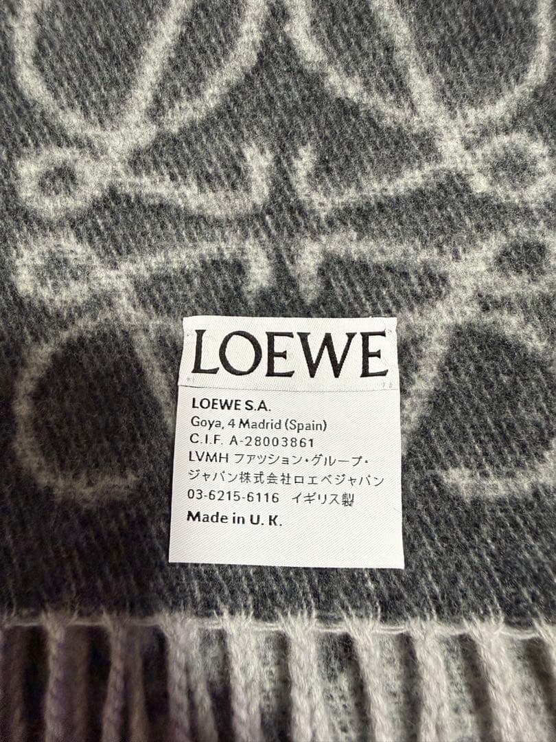 LOEWE チェッカーボード　マフラー　スカーフ　ロエベ