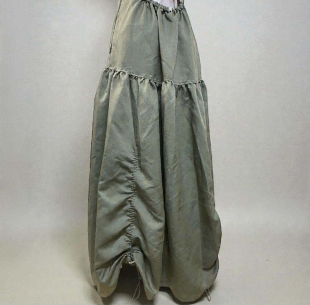 美シルエット◎ JUDDY CORN サロペットスカート日本製 裾ドロスト調節可