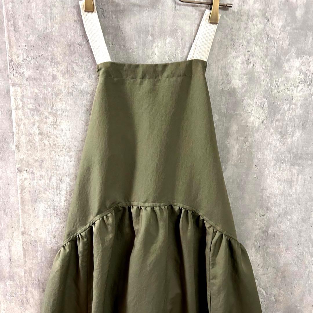 美シルエット◎ JUDDY CORN サロペットスカート日本製 裾ドロスト調節可