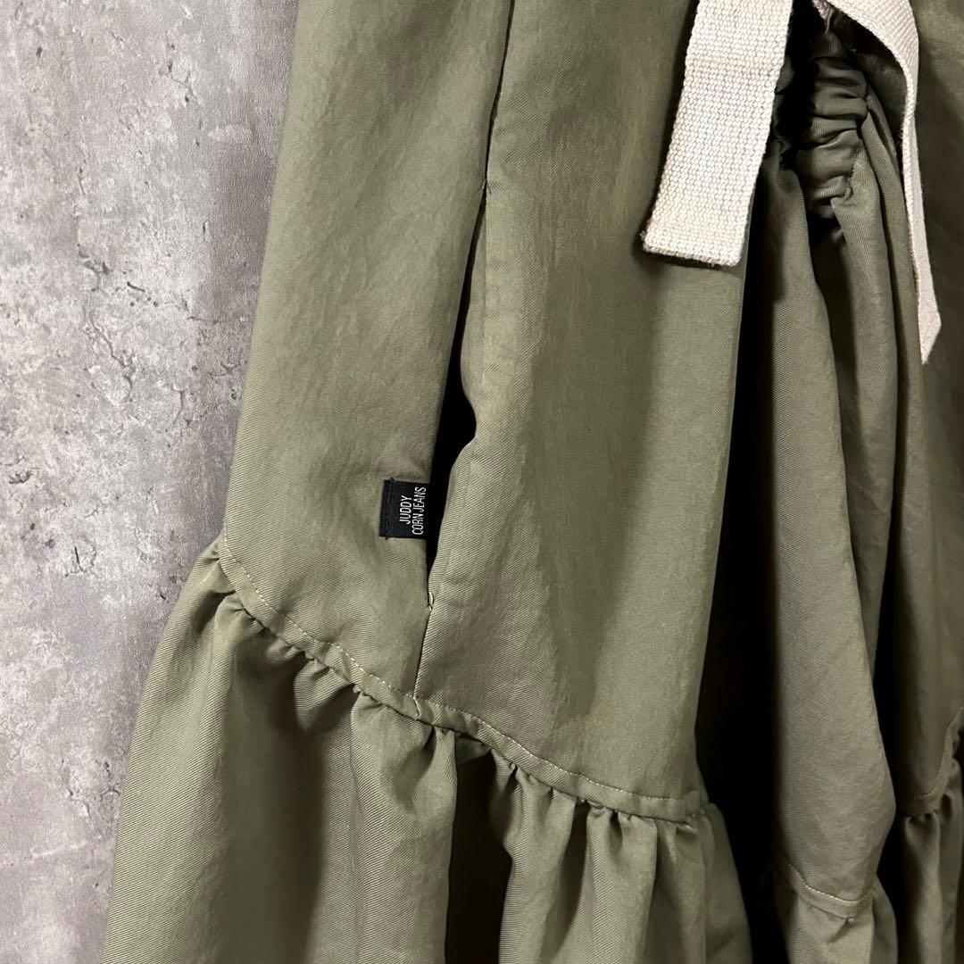 美シルエット◎ JUDDY CORN サロペットスカート日本製 裾ドロスト調節可