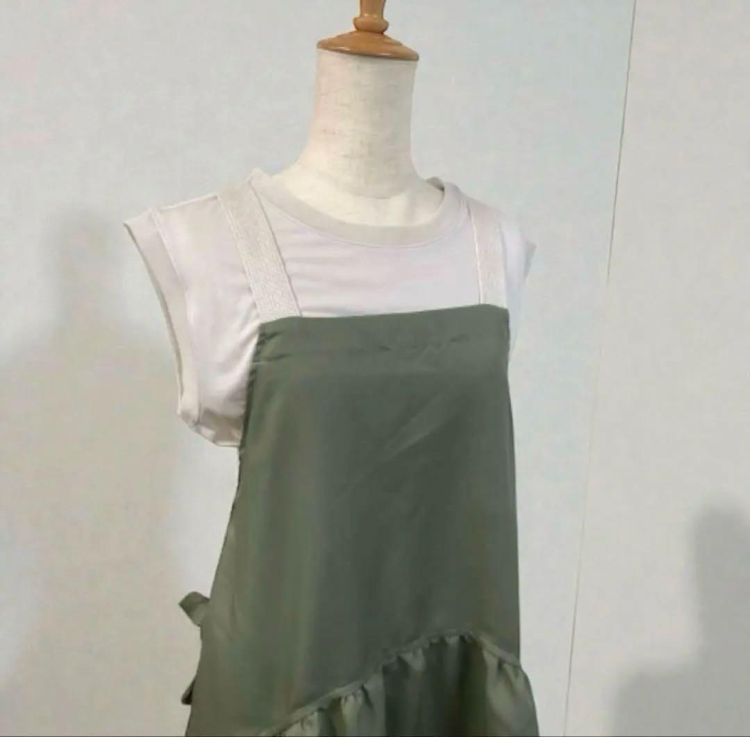 美シルエット◎ JUDDY CORN サロペットスカート日本製 裾ドロスト調節可