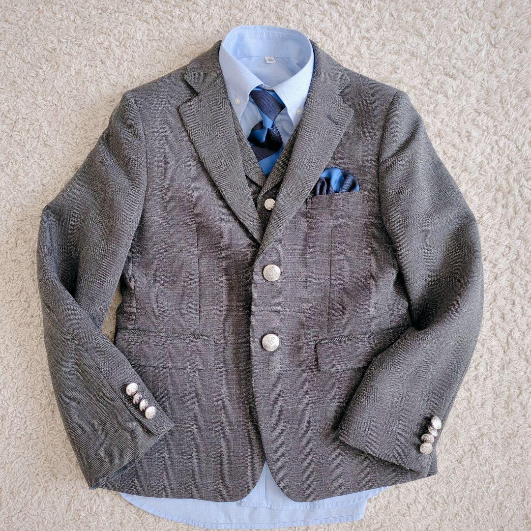 【美品】ワンダーファクトリー　フォーマルスーツ　6点セット　グレー　スリーピース