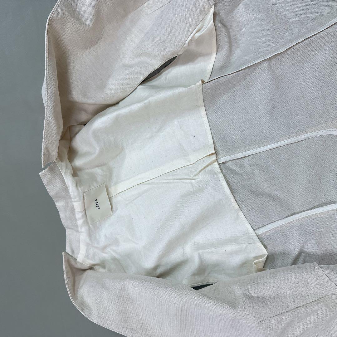 IENA ペプラムジレ 2025秋 リネン混ベージュ　Vネック